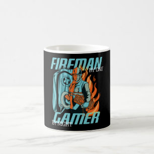 Half Gamer, Half Firefighter Coffee Mug