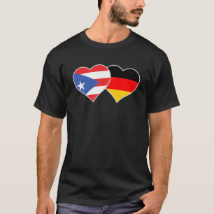 Half German Half Puerto Rican Flag Heart Puerto Ri T-Shirt