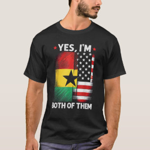 Half Ghanaian Half American USA Flag Ghana America T-Shirt