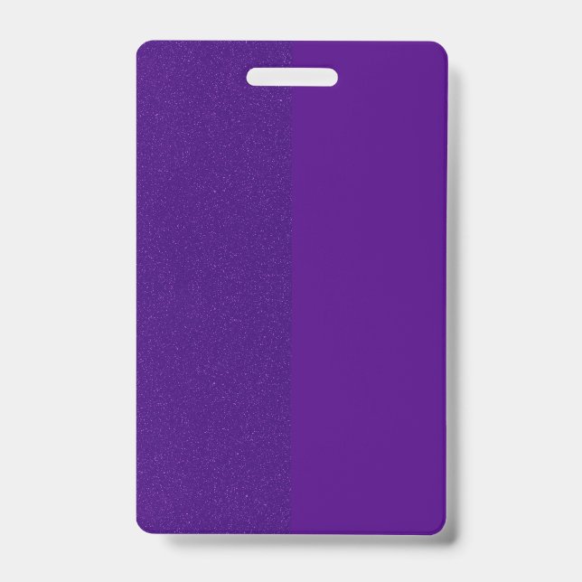 Half Glitter Purple Vertical Badge – Customisable ID Badge (Front)