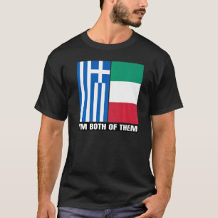 Half Greek Half Italian Heritage Italia DNA Greek  T-Shirt