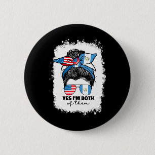 Half Guatemalan And American Guatemala Usa Flag Gi 6 Cm Round Badge