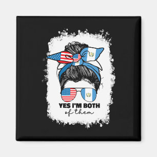 Half Guatemalan And American Guatemala Usa Flag Gi Magnet