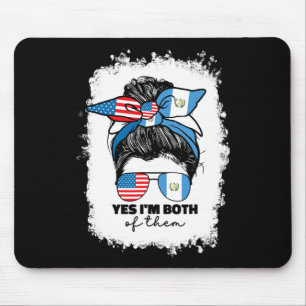 Half Guatemalan And American Guatemala Usa Flag Gi Mouse Pad