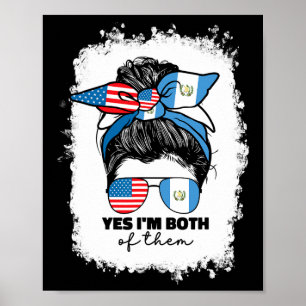 Half Guatemalan And American Guatemala Usa Flag Gi Poster