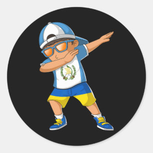 Half Guatemalan Half Ukrainian Boy Guatemala Flag Classic Round Sticker
