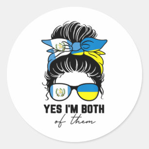 Half Guatemalan Half Ukrainian Girl Guatemala Ukra Classic Round Sticker