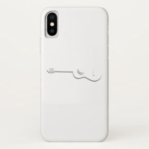 Half Guitar Outline iPhone X Case