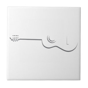 Half Guitar Outline Ceramic Tile
