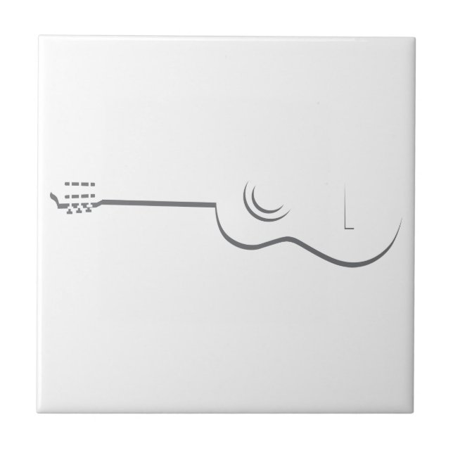 Half Guitar Outline Ceramic Tile (Front)