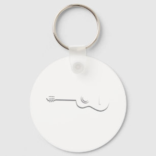 Half Guitar Outline Key Ring