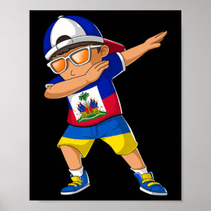 Half Haitian Half Ukrainian Boy Haiti Ukraine Flag Poster