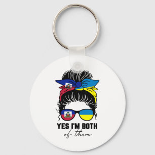Half Haitian Half Ukrainian Girl Haiti Ukraine Fla Key Ring