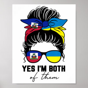 Half Haitian Half Ukrainian Girl Haiti Ukraine Fla Poster