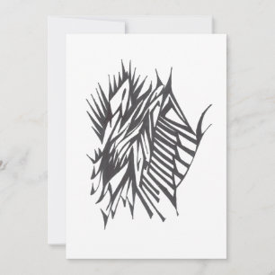 Half & Half Black White Abstract Tribal Tattoo Art Thank You Card