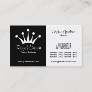 Half & Half (Crown) - Black and White Business Card