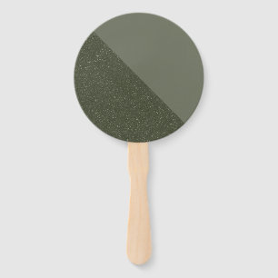 Half & Half Moss Green Custom Hand Fan