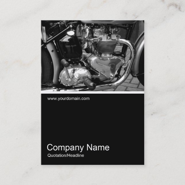 Half&Half Photo 052 - Classic Motorbike Engine Business Card (Front)