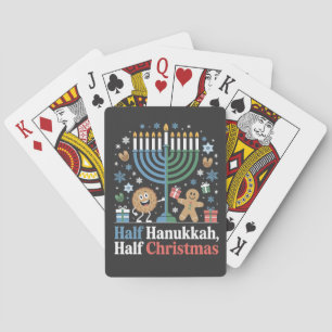 Half Hanukkah Half Christmas Funny Christmukkah Playing Cards