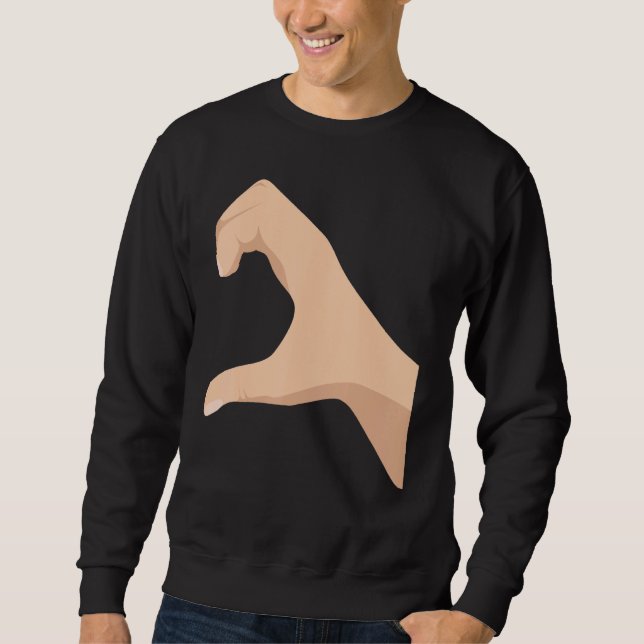 Half Heart Left Hand Side Love Couple Camisa Parej Sweatshirt (Front)