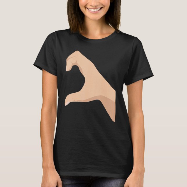 Half Heart Left Hand Side Love Couple Camisa Parej T-Shirt (Front)