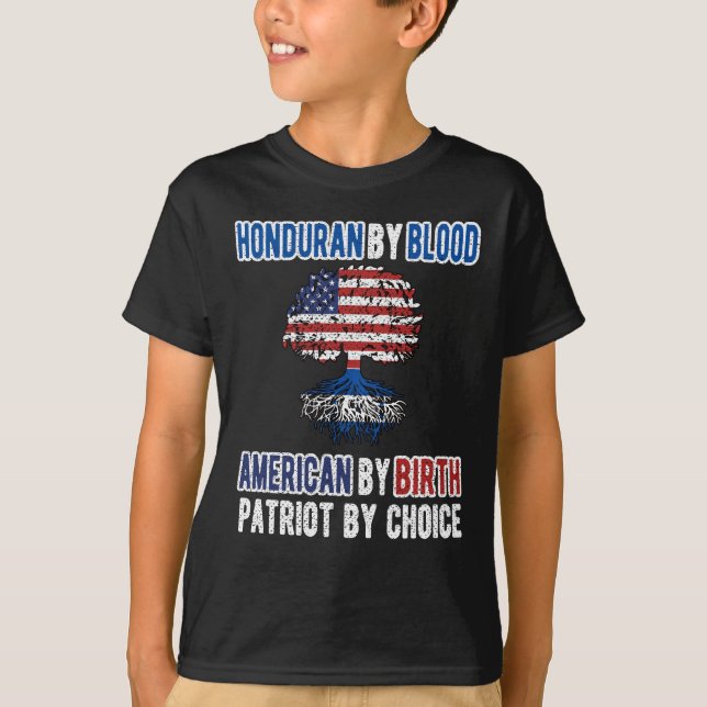 Half Honduran Half American Flag Honduras USA T-Shirt (Front)