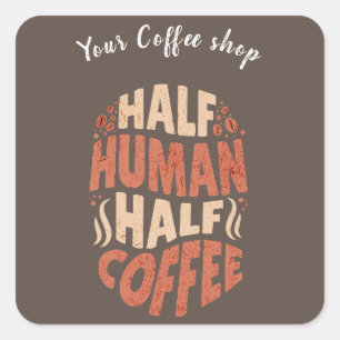 Half human half coffee halioweens Custom  Sticker