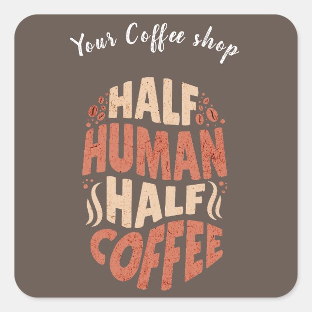 Half human half coffee halioweens Custom  Sticker (Front)