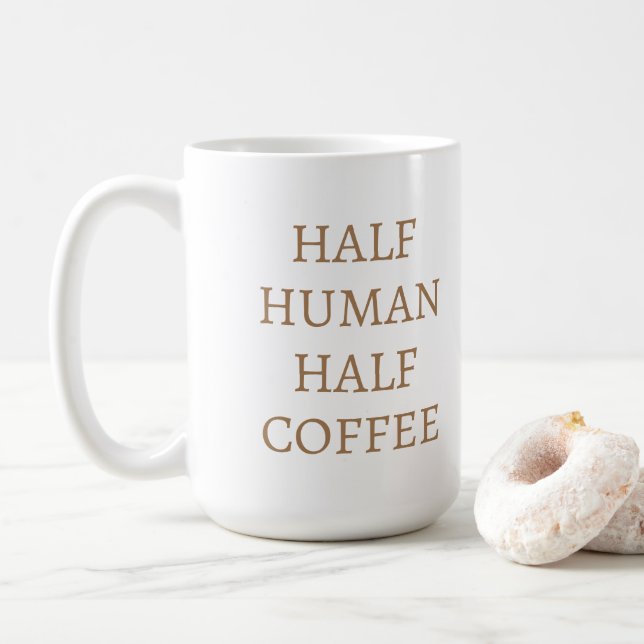 Half Human Half Coffee Mug (With Donut)