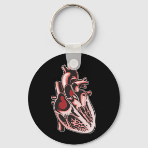 Half Human Heart Key Ring