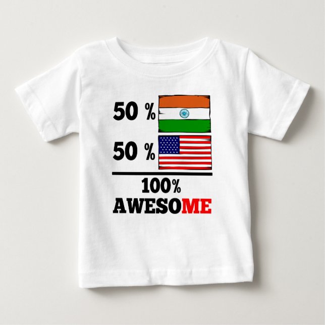 Half Indian Half American Baby T-Shirt (Front)