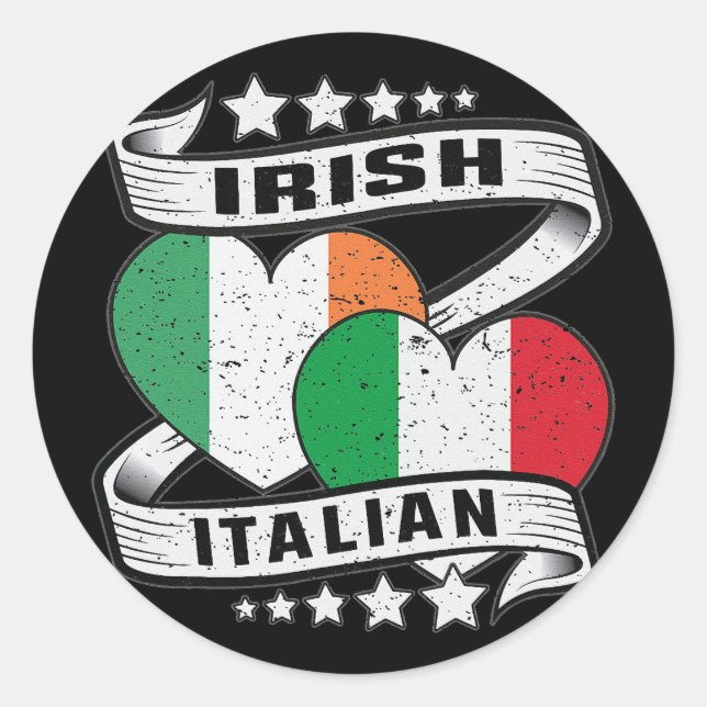 Half Irish Half Italian Irish Italian Flag Classic Round Sticker (Front)