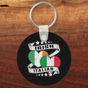 Half Irish Half Italian Irish Italian Flag Key Ring