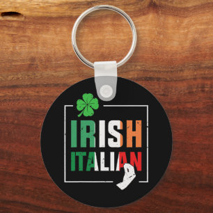 Half Irish Half Italian Irish Italian Flag Key Ring