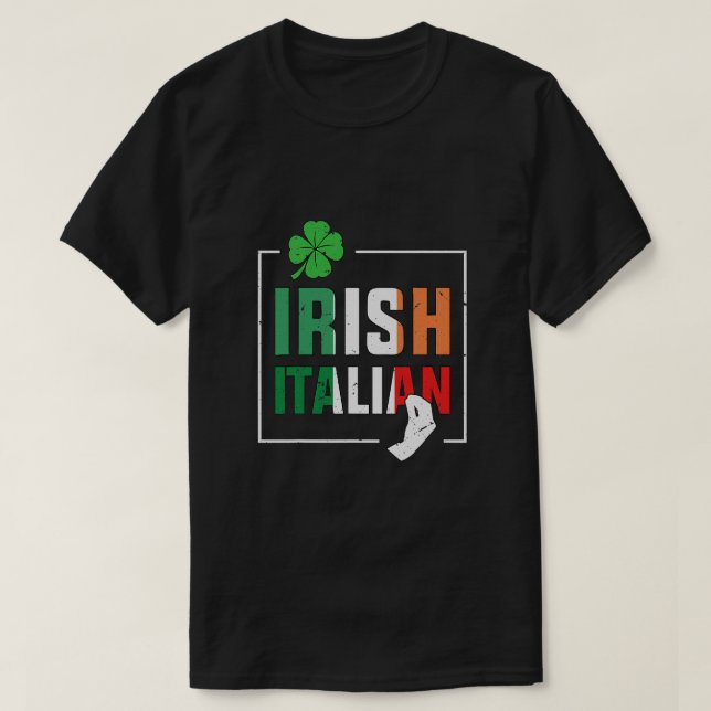 Half Irish Half Italian Irish Italian Flag T-Shirt (Design Front)
