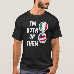 Half Italian Half American Italia Heritage & USA D T-Shirt
