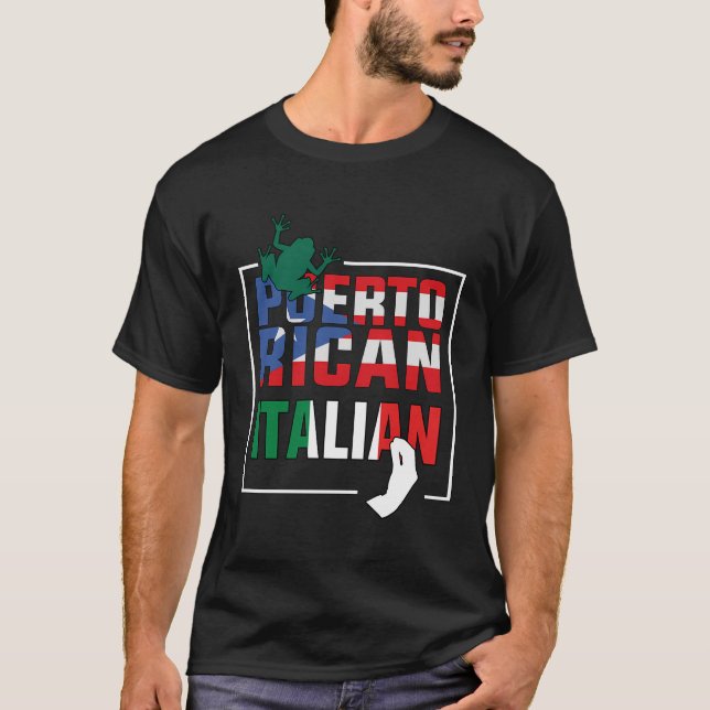 Half Italian Half Puerto Rican Flag - Italian Puer T-Shirt (Front)