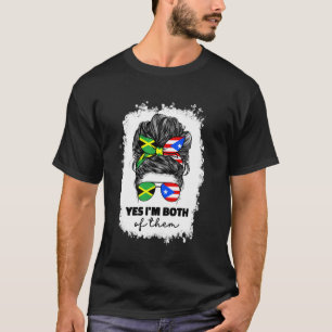 Half Jamaican And Puerto Rican Rico Jamaica Flag G T-Shirt