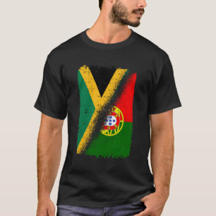 Half Jamaican Half Portuguese Flag Jamaica Portuga T-Shirt
