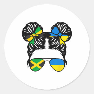 Half Jamaican Half Ukrainian Girl Jamaica Kids Her Classic Round Sticker