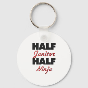 Half Janitor Half Ninja Key Ring