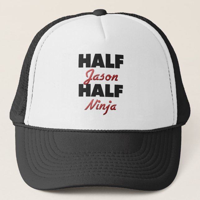 Half Jason Half Ninja Trucker Hat (Front)
