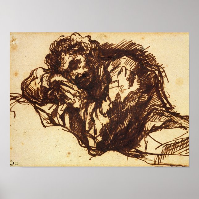 Half length portrait of a man bending over poster (Front)