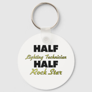 Half Lighting Technician Half Rock Star Key Ring