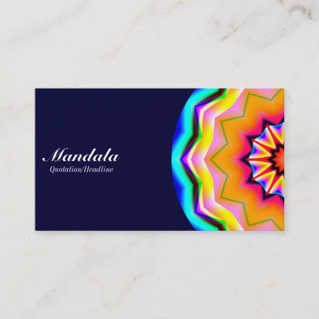 Half Mandala 01 - Dark Navy Business Card (Front)