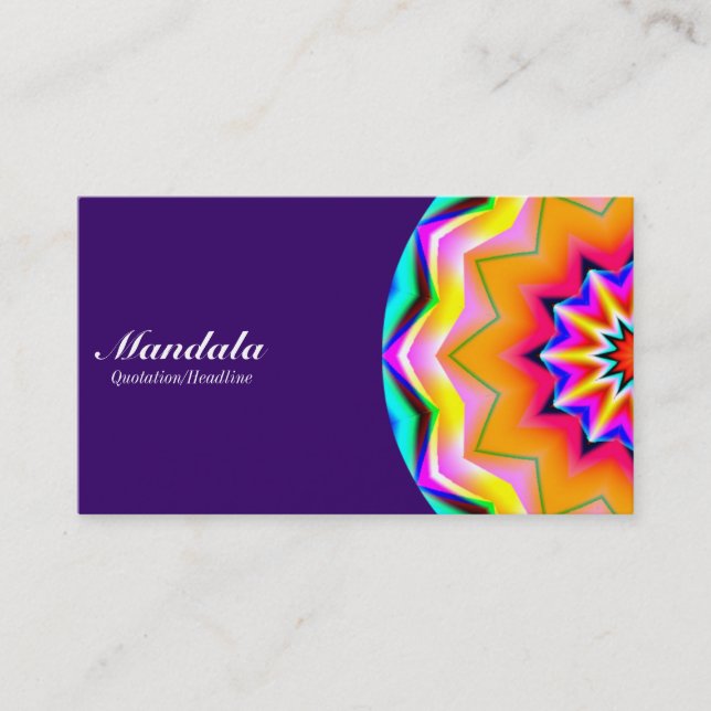 Half Mandala 02 - Deep Purple 330066 Business Card (Front)