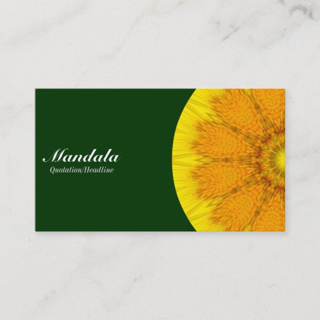 Half Mandala 04 - Dark Green 003300 Business Card (Front)