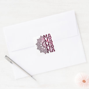 Half Mandala Mama Glitter Gift for Mum Mother'sDay Square Sticker