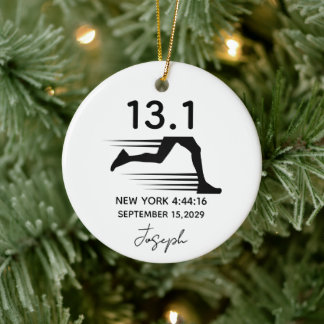 Half Marathon 13.1 Custom Name, City & Time Ceramic Ornament