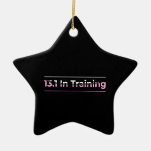 Half Marathon 13.1 in Training Pink Runner's Ceramic Ornament